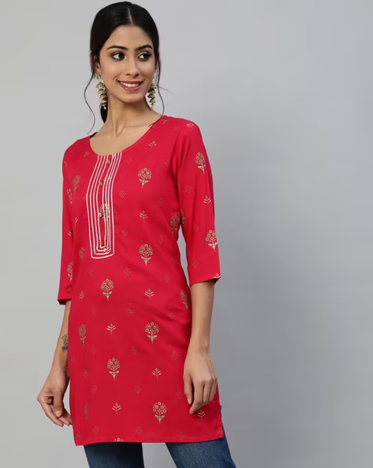 round neckline kurti