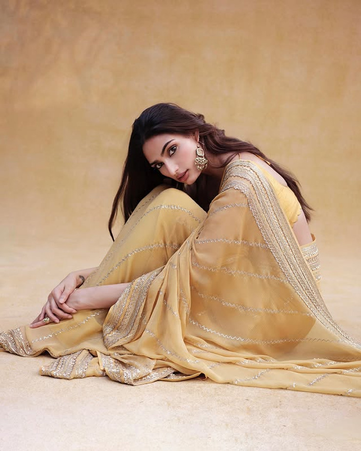 yellow saree