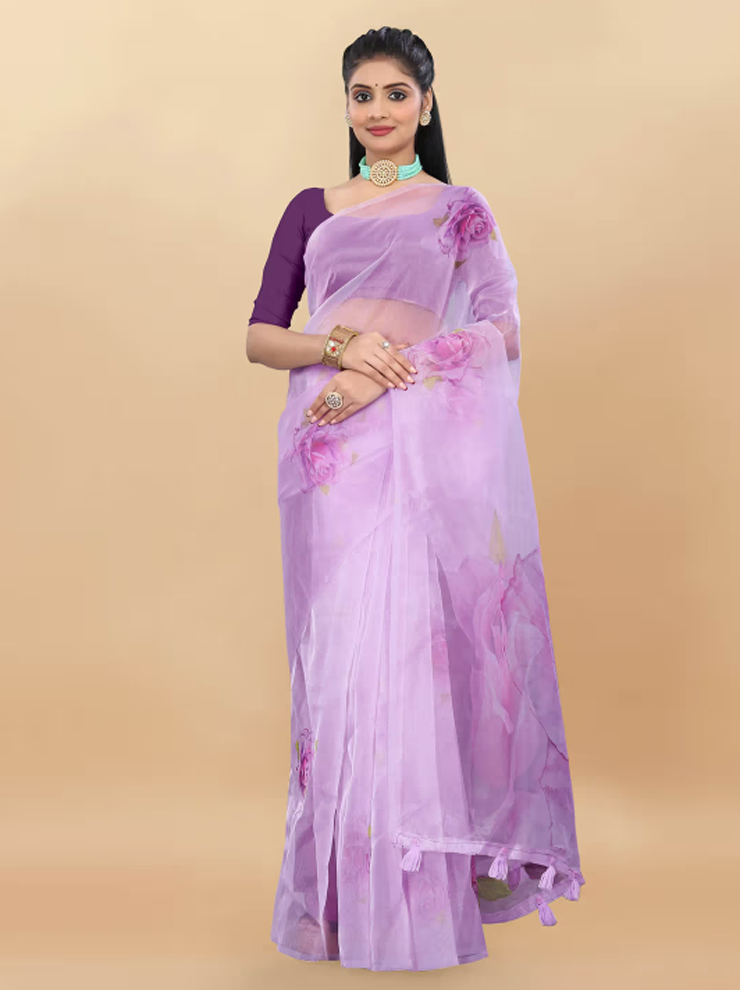 organza saree designs