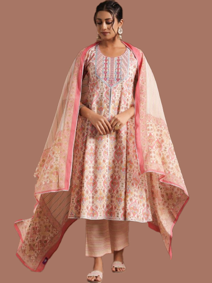 aline printed salwar suit