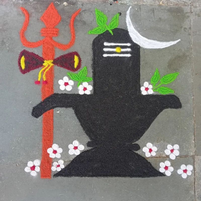 maha shivratri belpatra rangoli designs