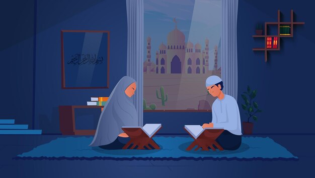 beautiful-couples-sit-read-holy-book-quran-inside-house_535825-28