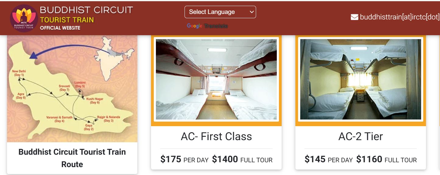 buddhist circuit tourist train know facility budget and route