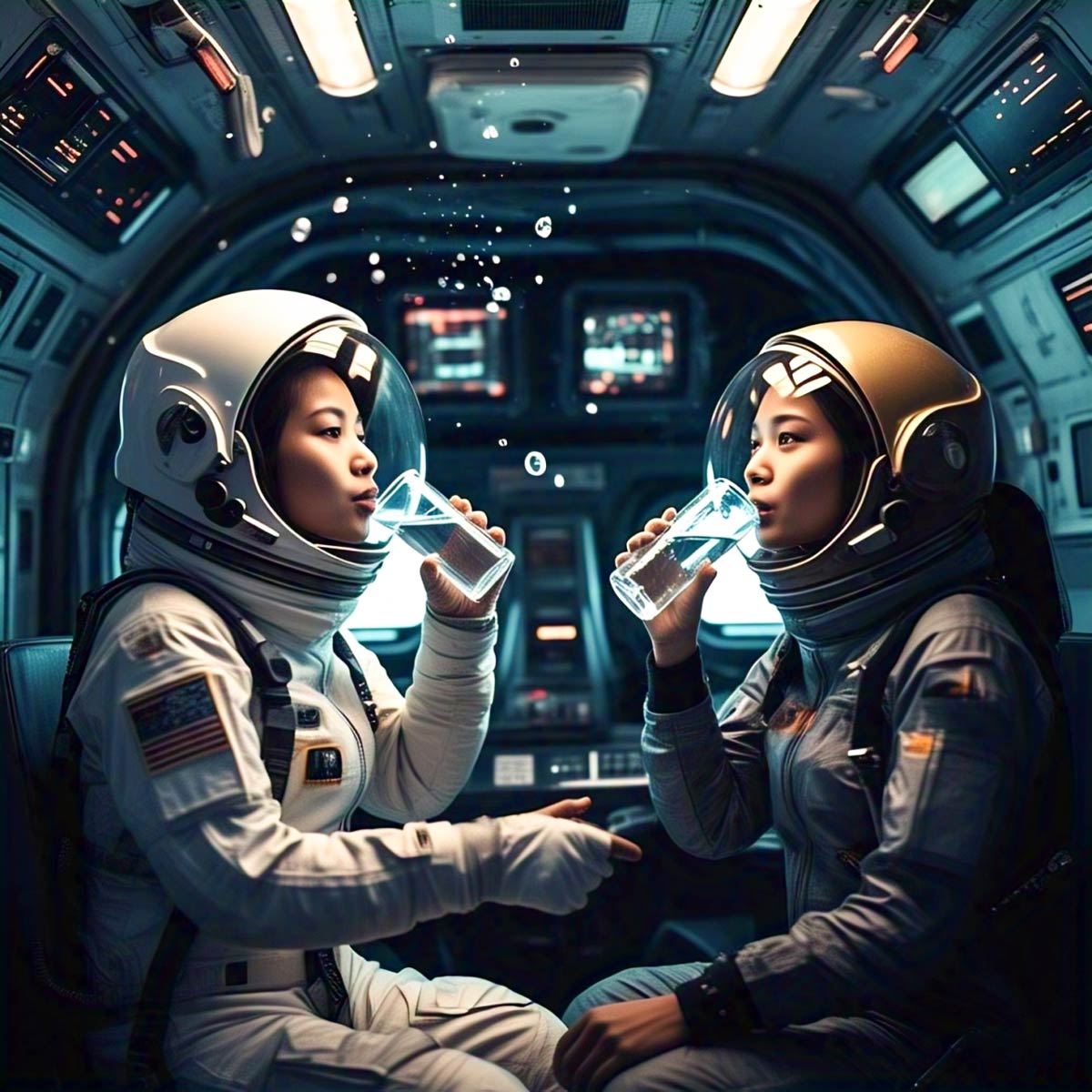 How is urine filtered in space