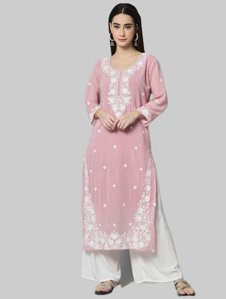 chikankari long kurti (2)