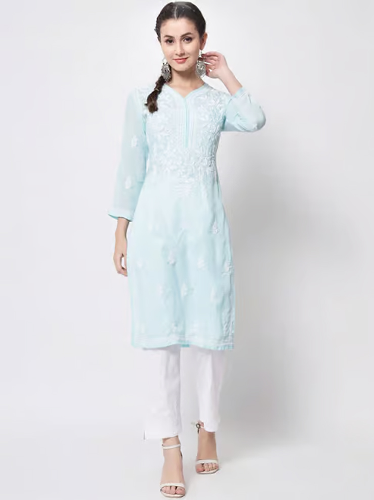 chikankari long kurti (5)