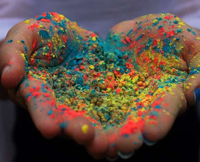 holi colours on plants