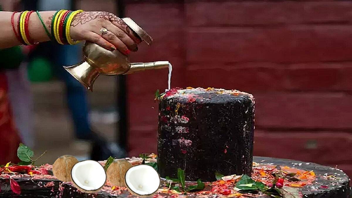 shivling ke samne kyu rakha jata hai aadha tuta hua nariyal