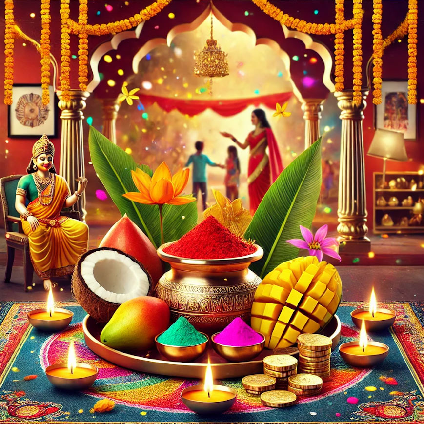 mata lakshmi pujan in holi