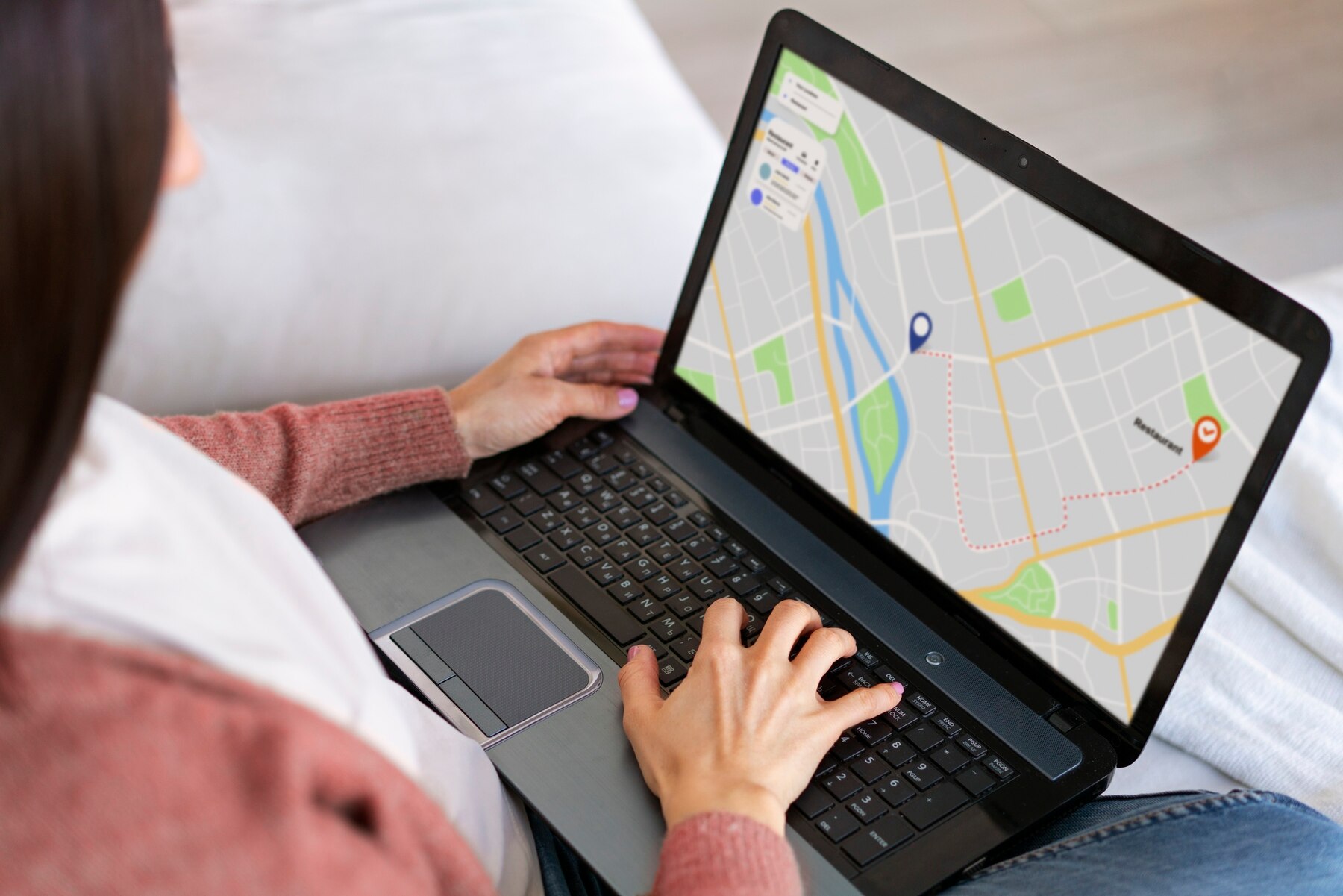 google map on laptop