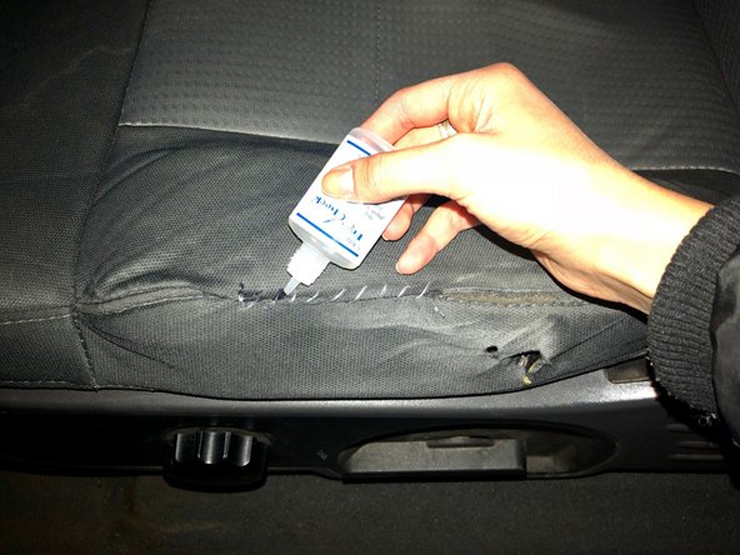 how to repair tear car seat