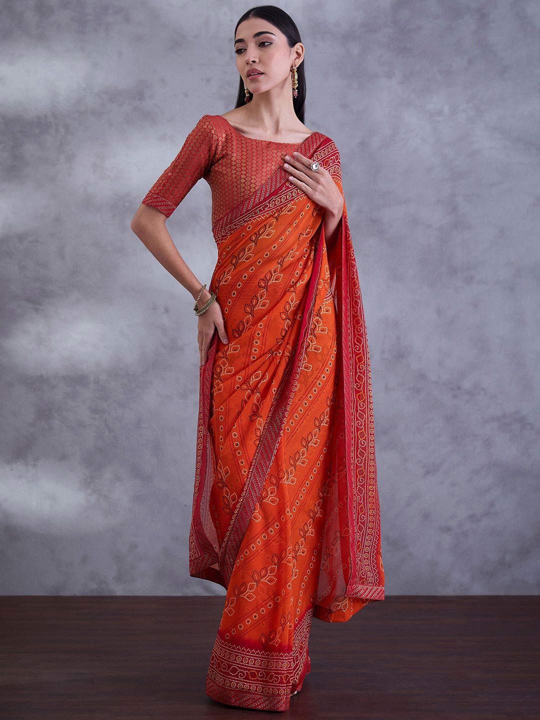 bandhani print saree designs (3)