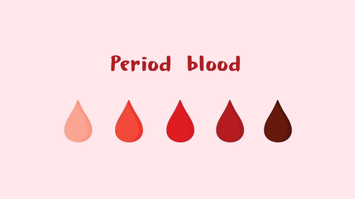 light red and pinkish period blood flow indicate