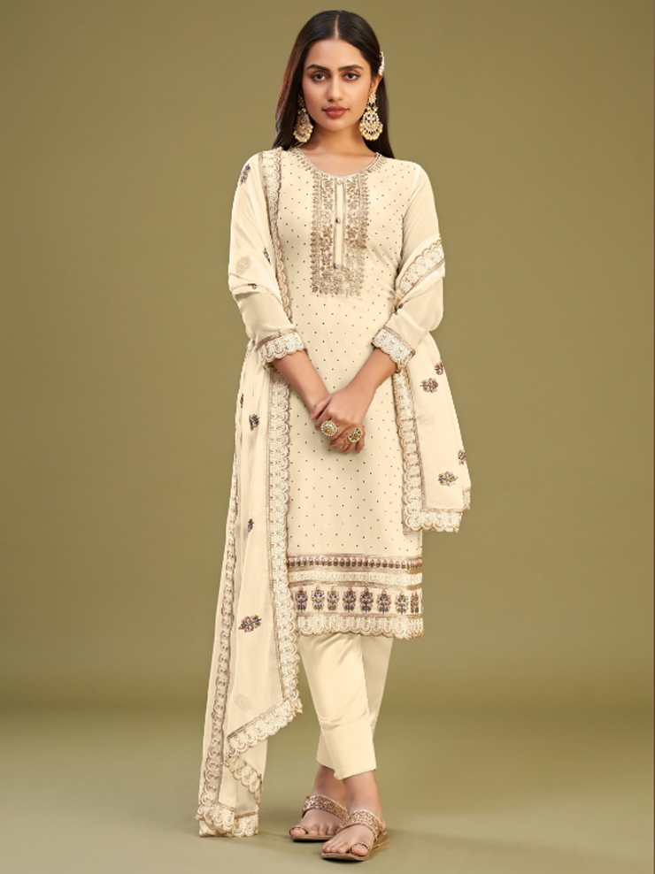 thread work pant style suit designs