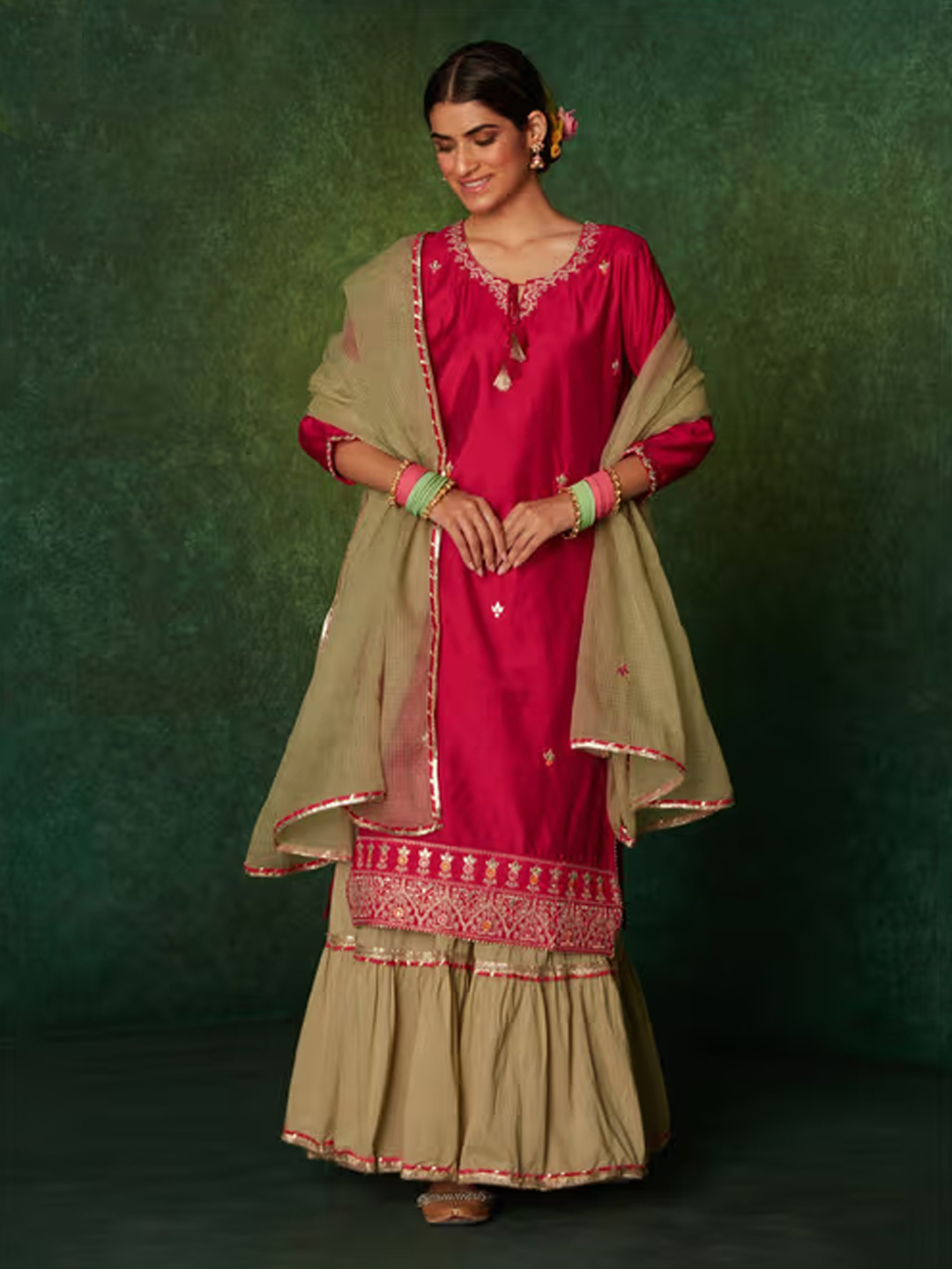 zari work kurta set (2)