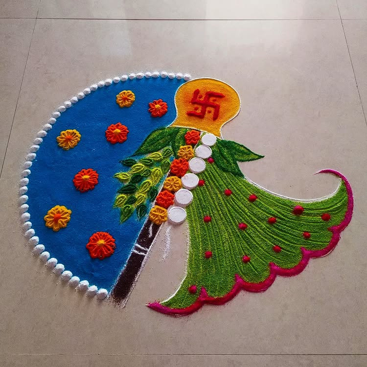gudi padwa 2025 easy rangoli design