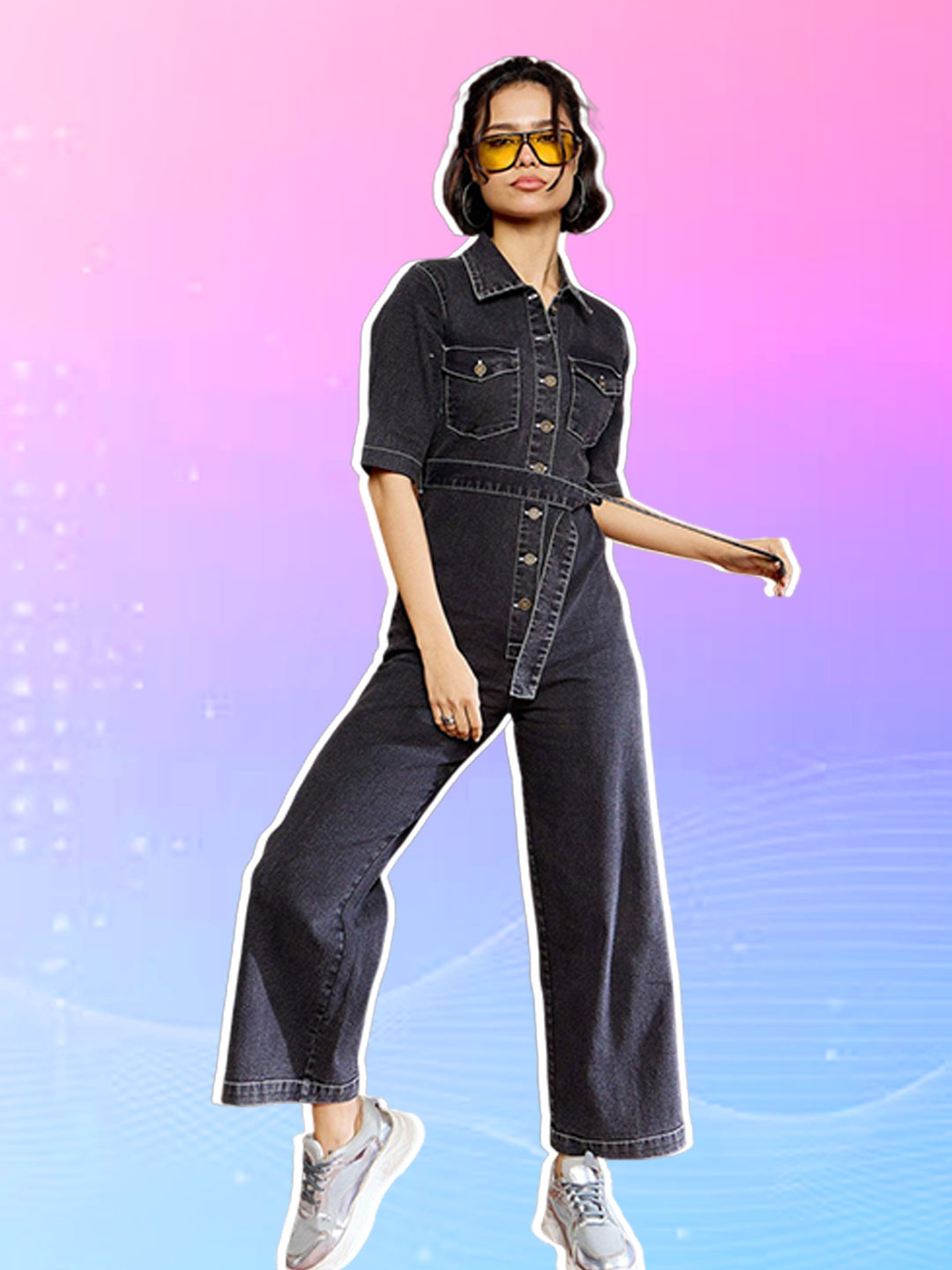 Collar Design Jumpsuit