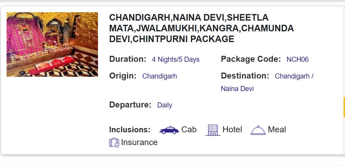 naina devi temple irctc tour package budget2