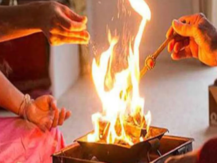 Havan during navratri