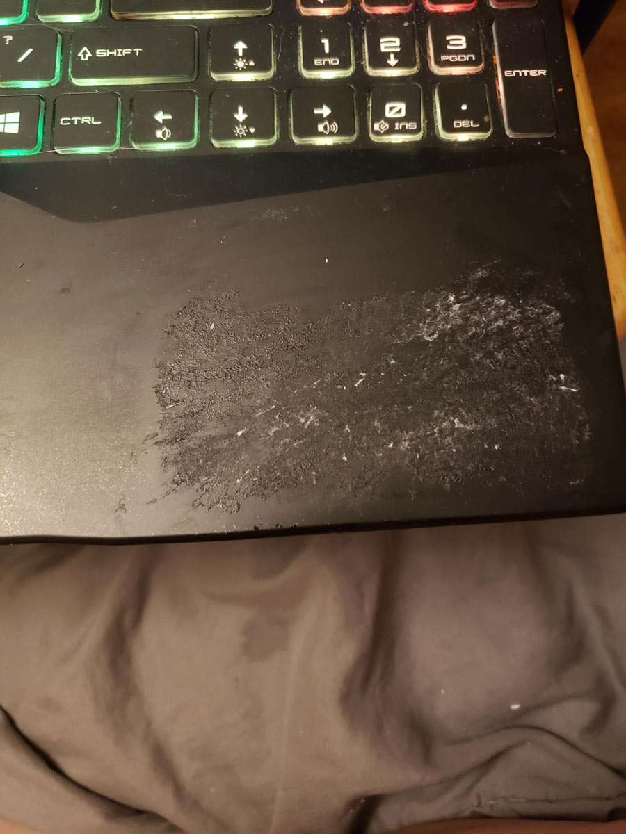 How to remove sticker shadow from laptop