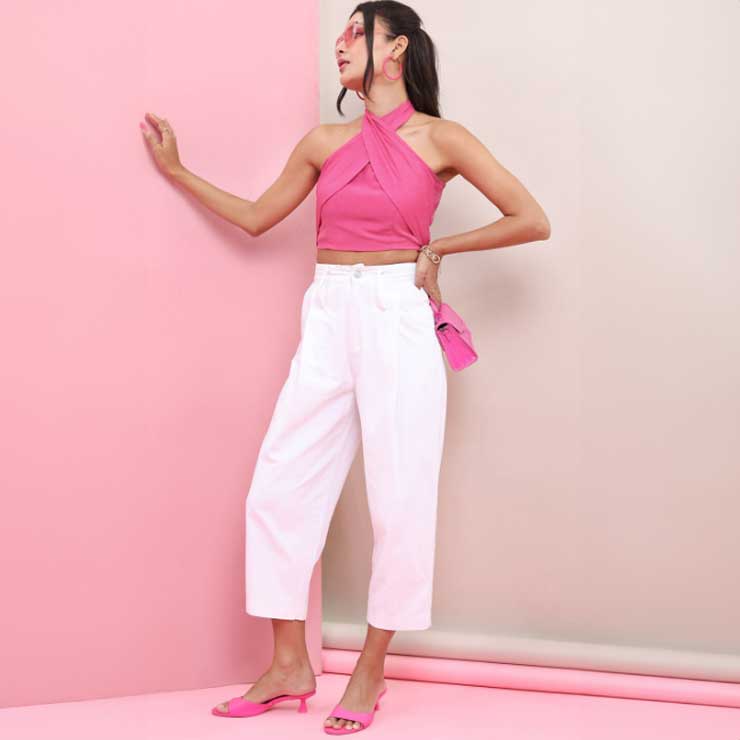 haltar neck crop top