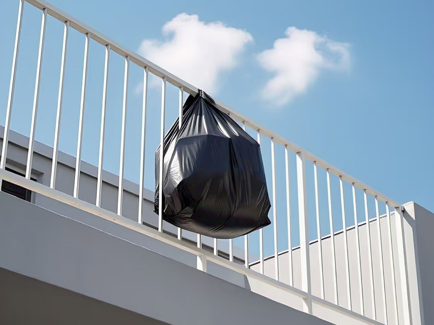 why are people hanging black polythene outside