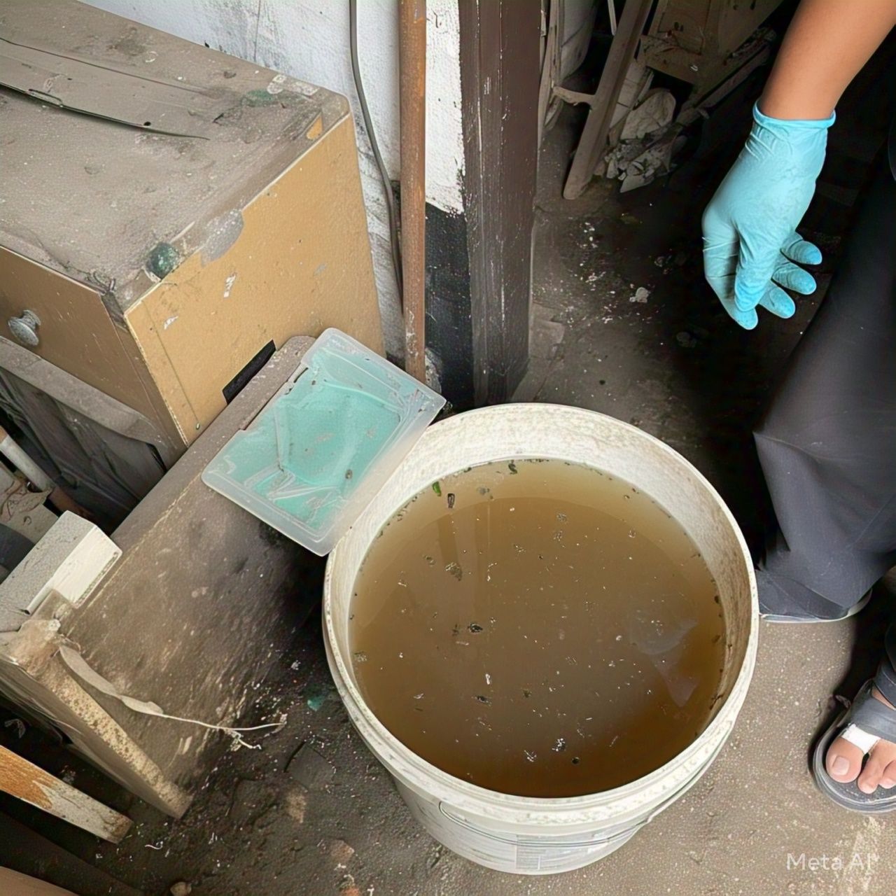 waste watre from ro ac in bucket