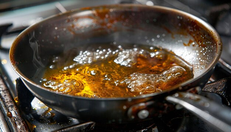 ways to clean burnt oil