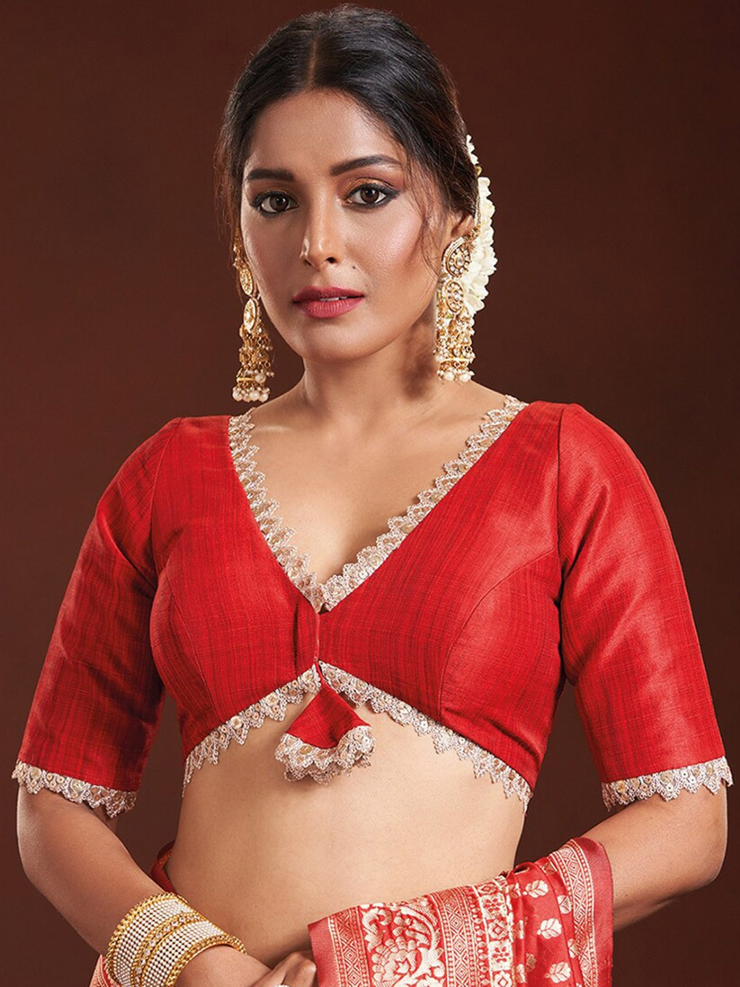 v neck blouse designs (4)