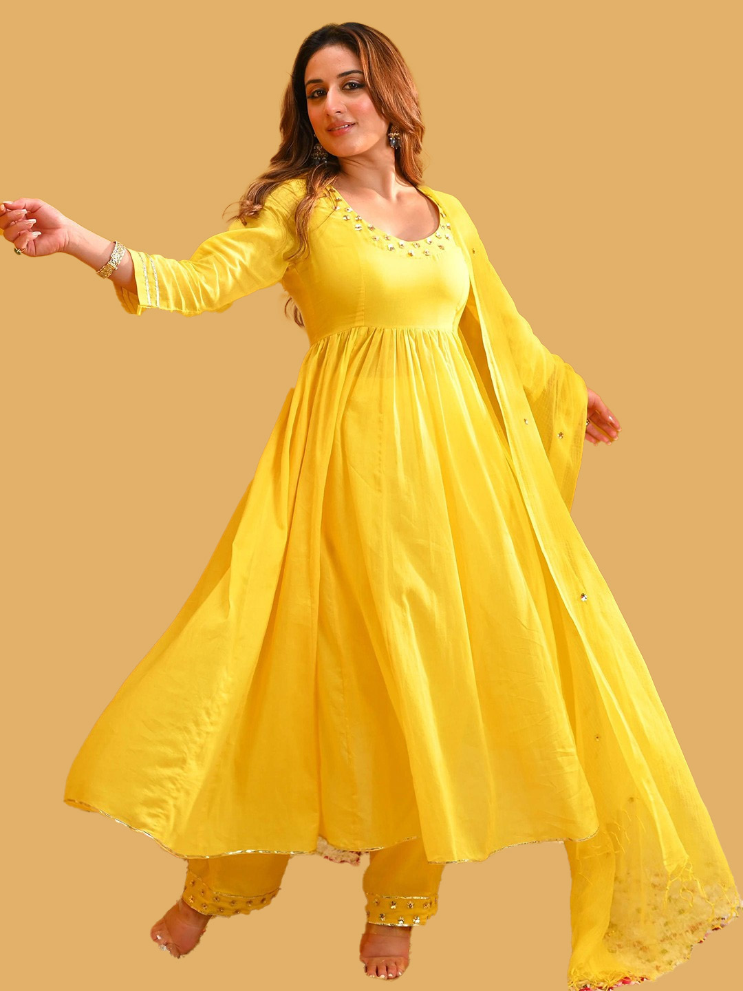 heavy flair anarkali suit