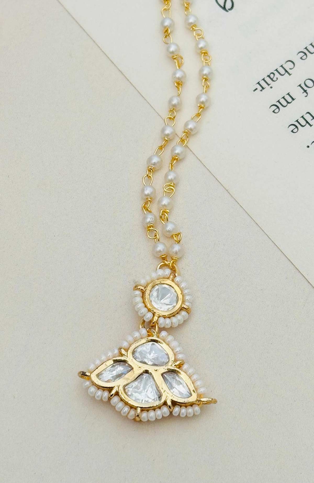 Stone work maang tika