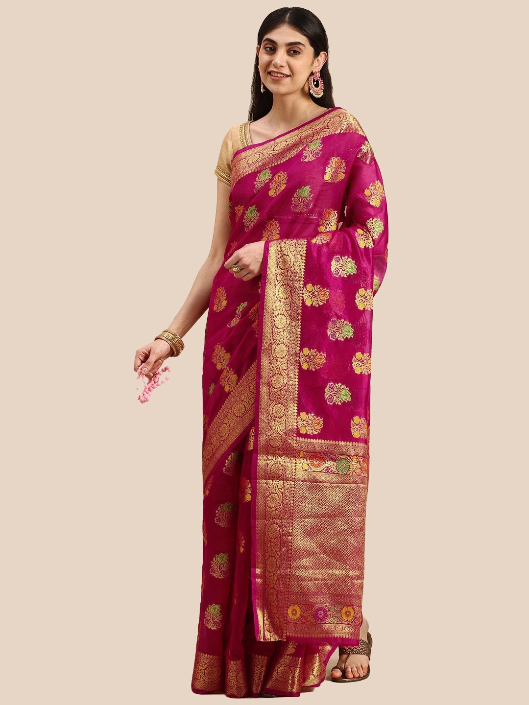 floral print saree (6)