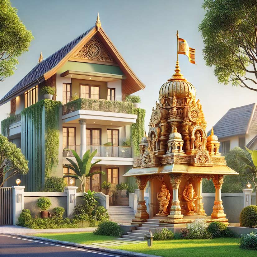 vastu tips of having temple accross home