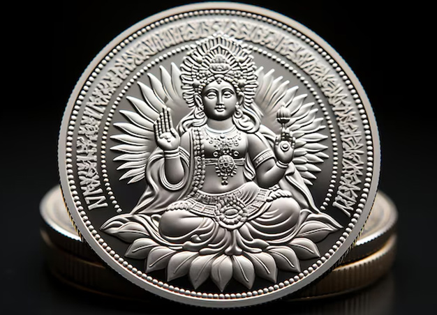 goddess lakshmi silver coin