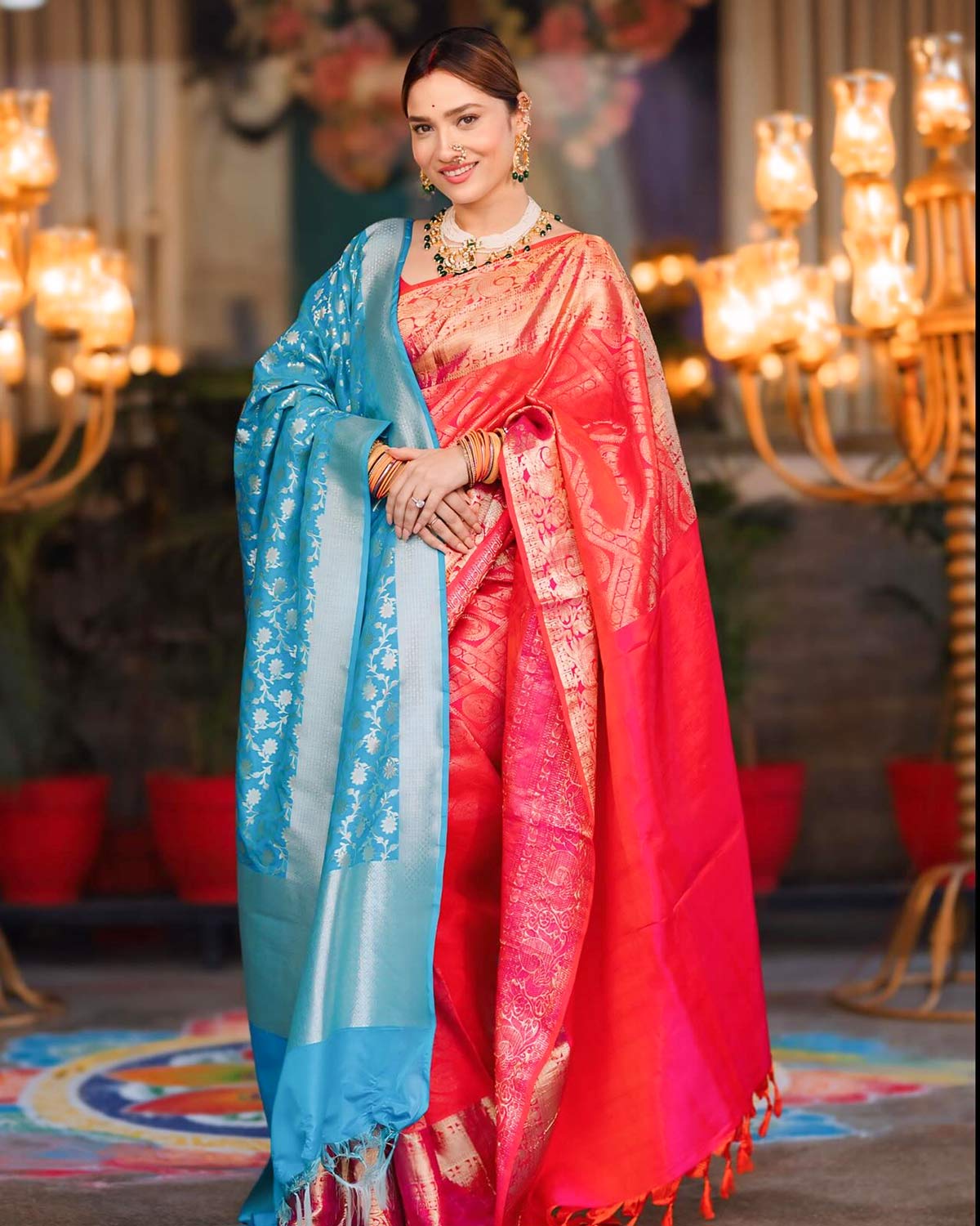 ankita lokhande silk saree