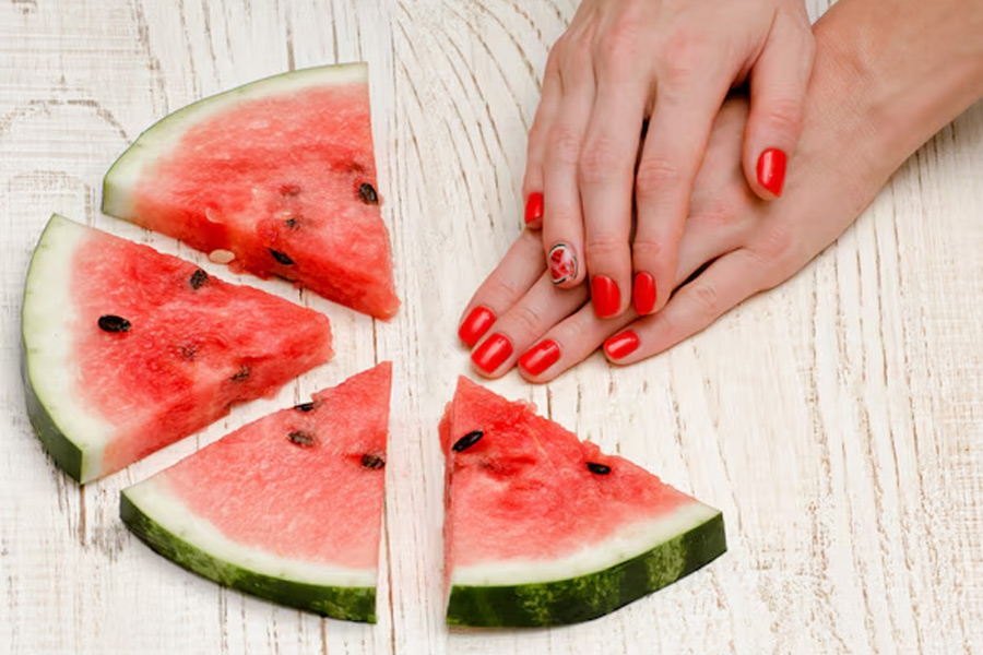 Water melon nail art