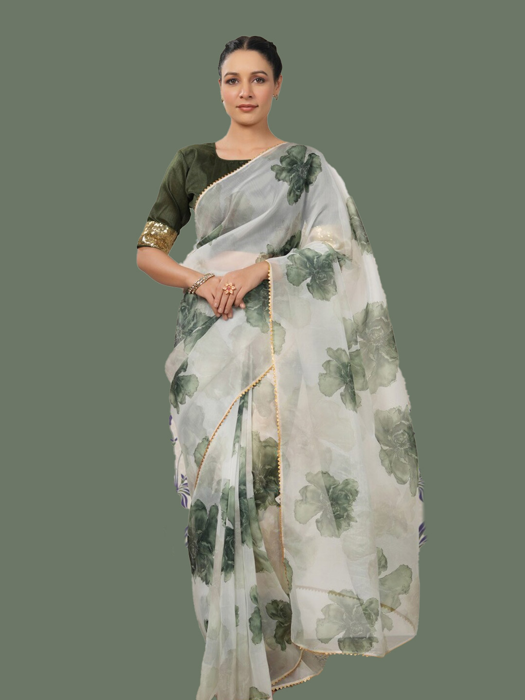 Gotta Patti Organza Saree