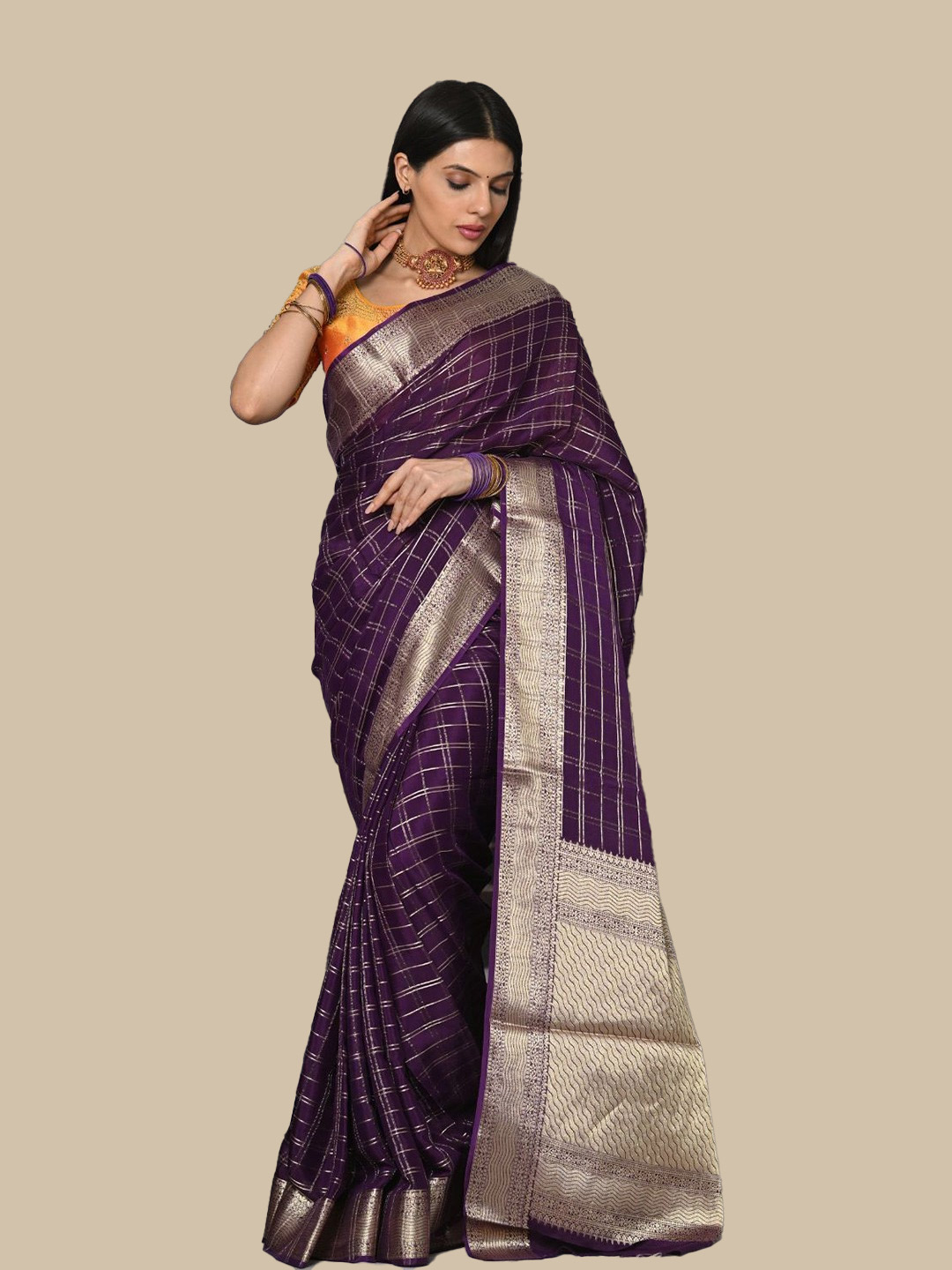 Zari Work Organza Saree