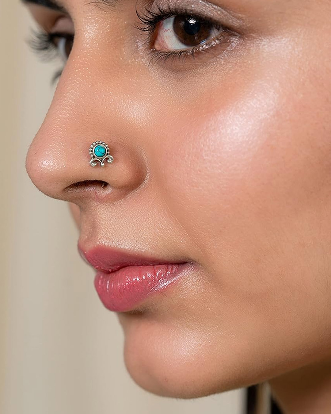 colorful nose pin