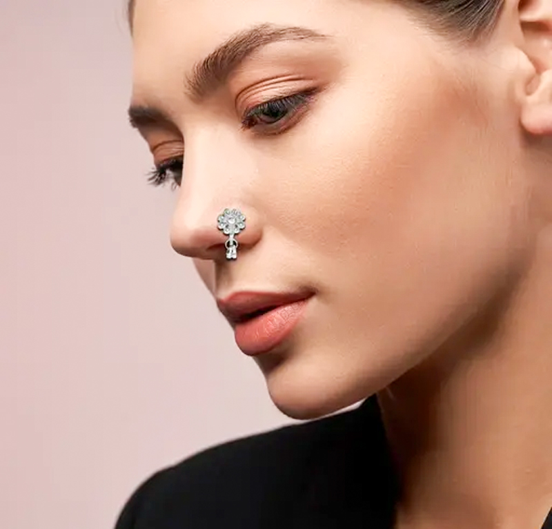 crystal nose pin