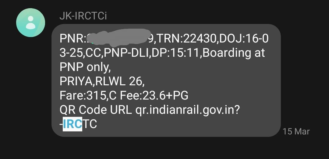pnr to coach number what irctc sends in ticket sms1