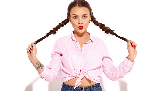 shirt with hairstyle
