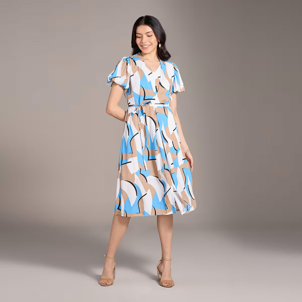 high slit printed dress (2)