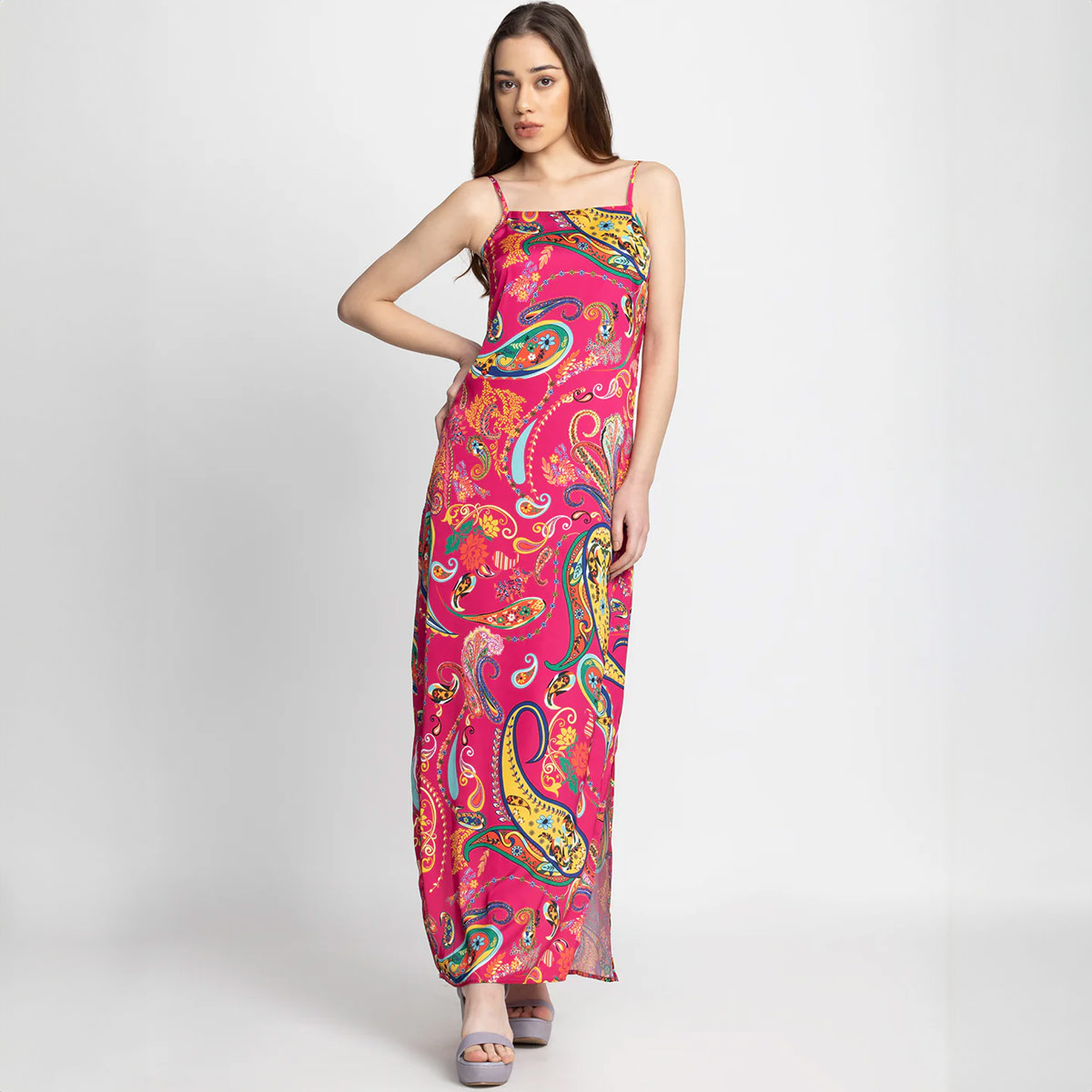high slit printed dress (4)