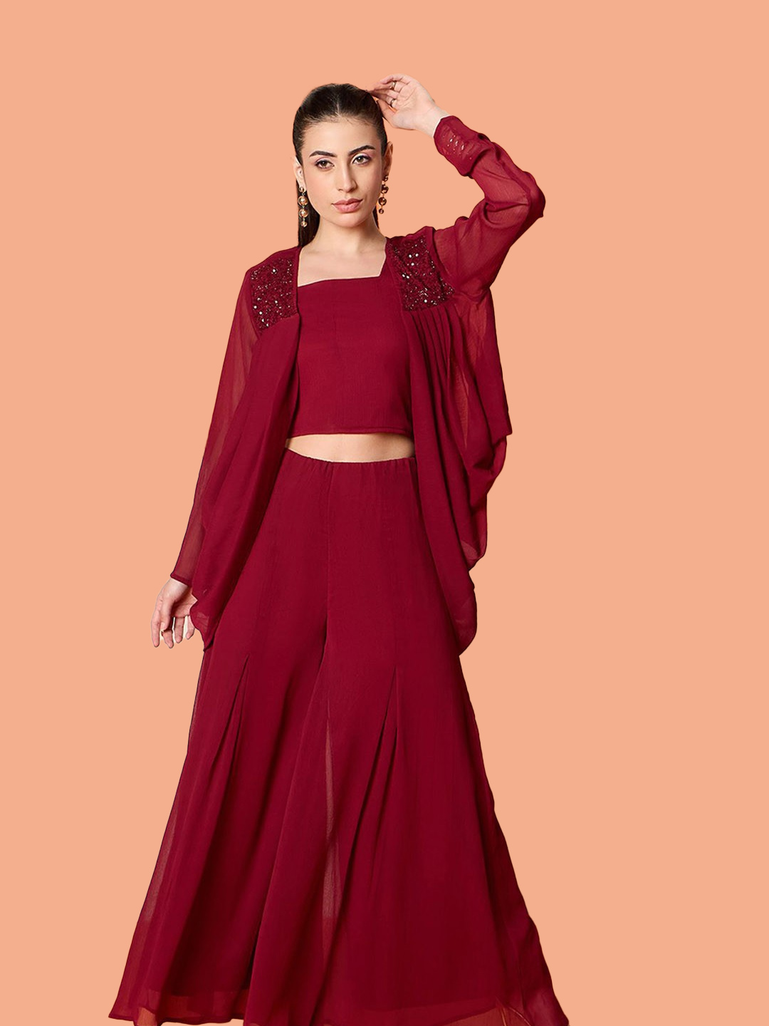 crop top palazzo shrug designs (3)