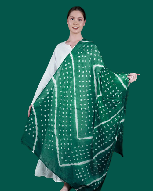 Green bandhani Dupatta
