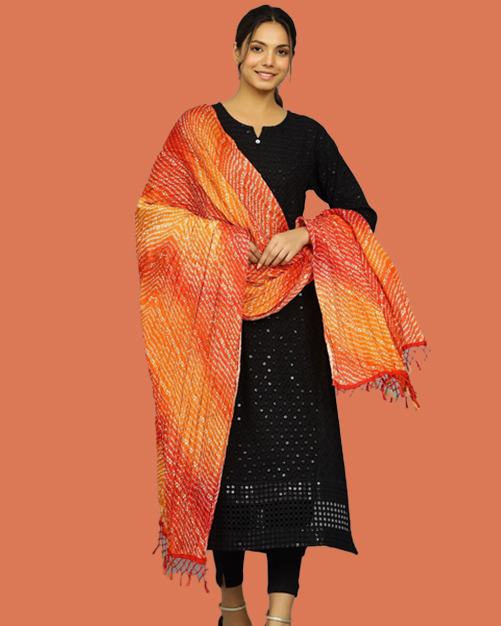 orange bandhani dupatta