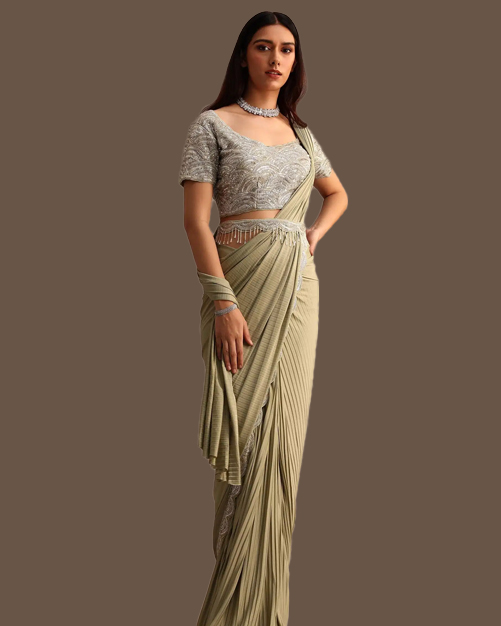 pre draped sarees designs (4)