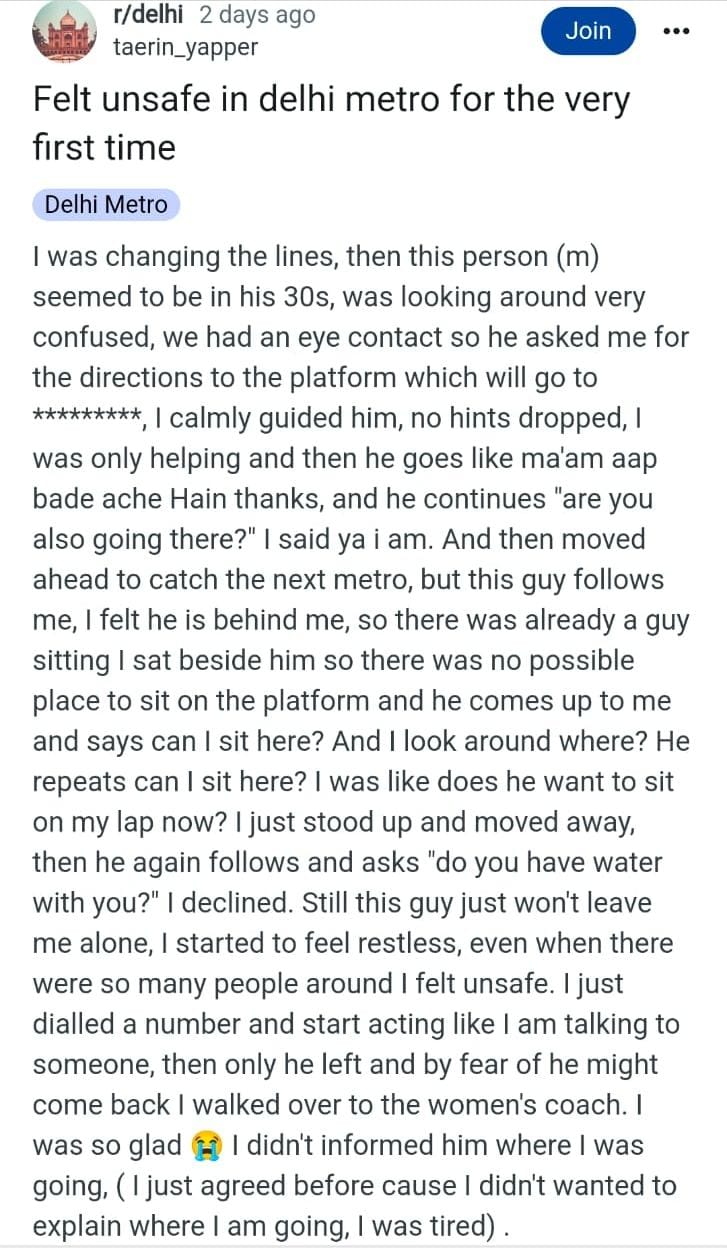 delhi metro shocking incidence