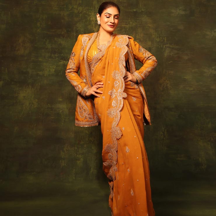 raveena tondon saree